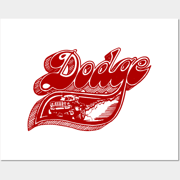 Vintage Dodge Pick-Up Art (Red) Wall Art by jepegdesign